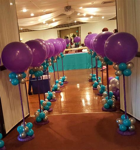 Silver Purple And Teal Balloon Centerpieces By Extra Pop By Yolanda