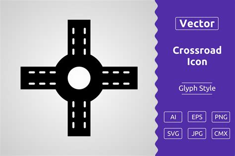 Vector Crossroad Glyph Icon Graphic By Muhammad Atiq · Creative Fabrica