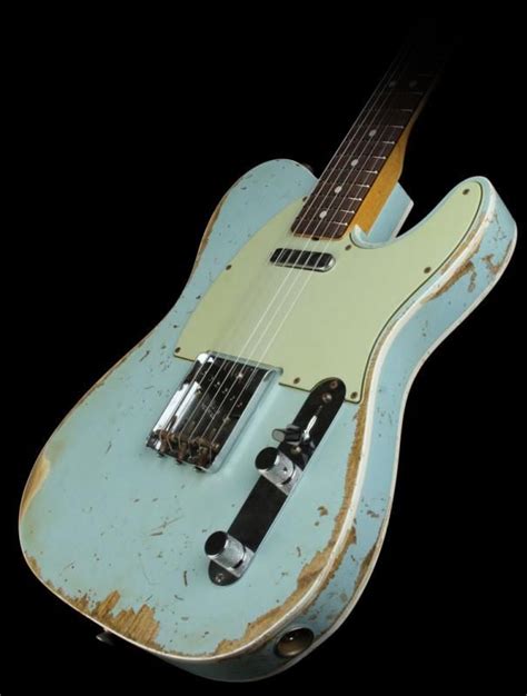 Blue Reliced Fender Telecaster Electric Guitar Vintage Guitar