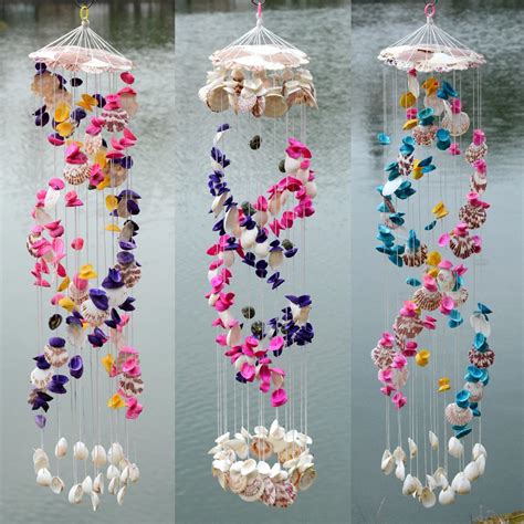 Shell Chimes Natural Shells Wind Chime Hanging Marine Decoration