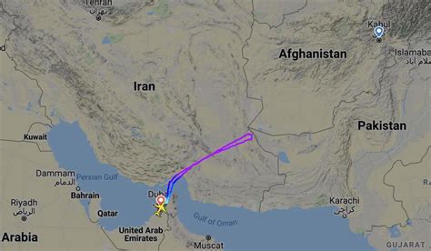 Emirates 777 Flies To Kabul Turns Around One Mile At A Time