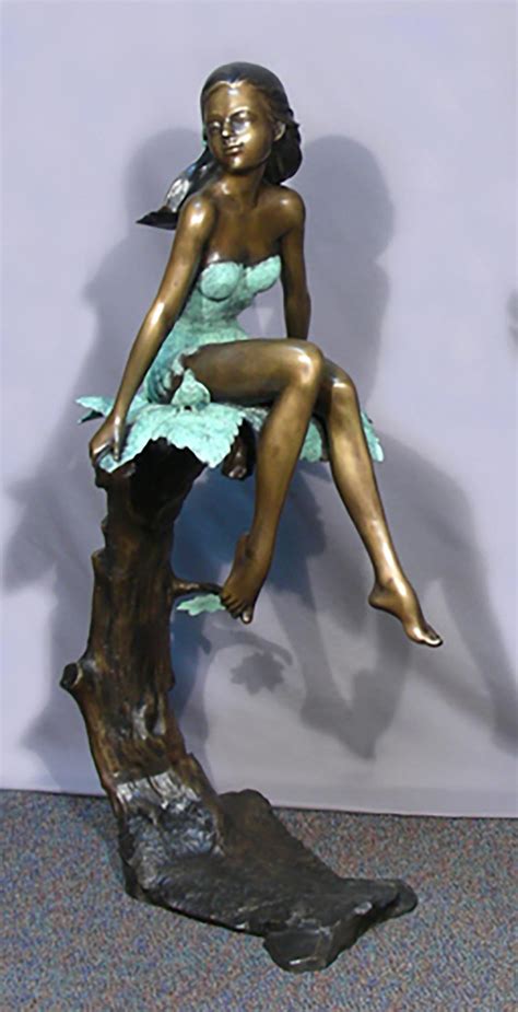 Sold At Auction Beautiful Bronze Sculpture Of Girl Seated On Maple Leaf