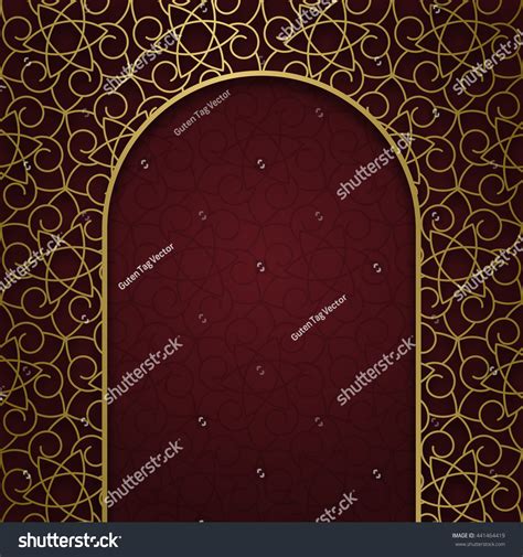 Traditional Ornamental Background Arched Frame Stock Vector Royalty