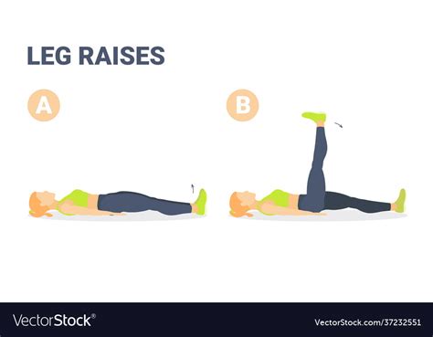 Lying Leg Raises Or Lifting With Exercise Vector Image