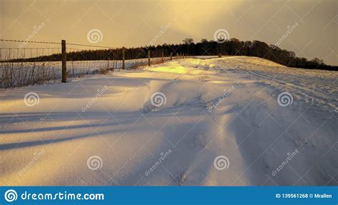 Winter Snow In North Yorkshire England Stock Photo