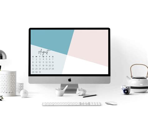Simple Desktop Calendar Wallpaper Etsy