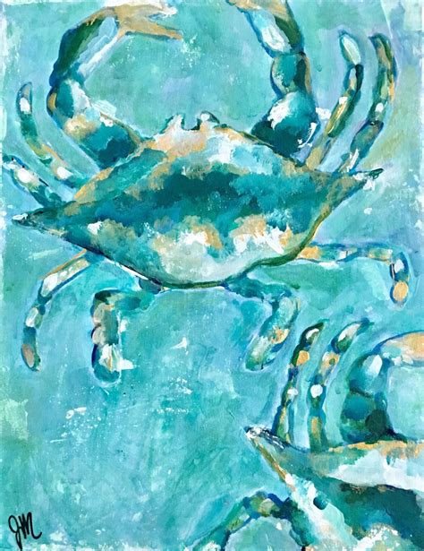 Original Maryland Blue Crab Acrylic Painting Maryland Blue Crab