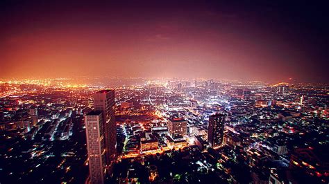 Aerial Of Buildings During Nighttime Hd Wallpaper Peakpx