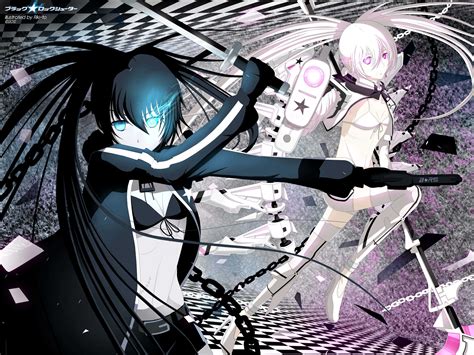 Wallpaper Ilustrasi Gadis Anime Penembak Batu Hitam Kekuatan Black