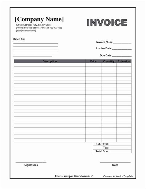 Free Blank Invoice In 2020 Printable Invoice Invoice Template Word