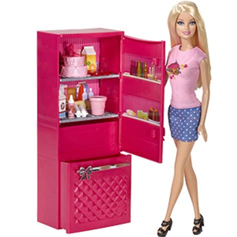 Barbie Glam Refrigerator Doll House Accessories Kitchen Refridgerator