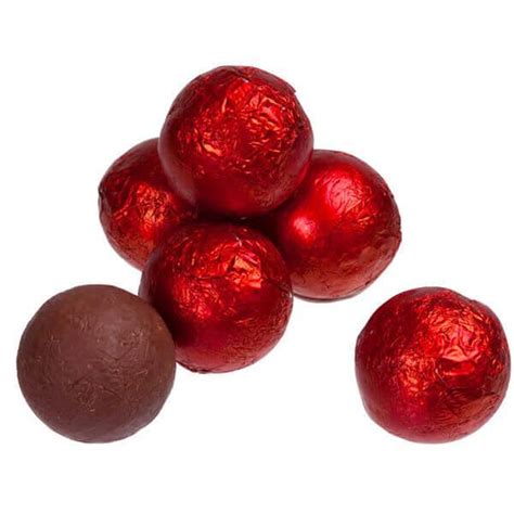 Foiled Milk Chocolate Balls Red 2lb Bag Candy Warehouse