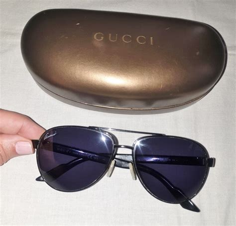 gucci aviator style black sunglasses model 2898 s … gem