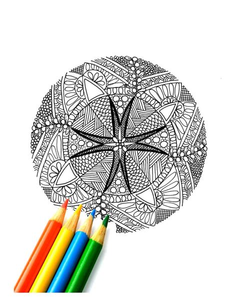 Instant Download Printable Zendoodle Coloring Page Zentangle Etsy