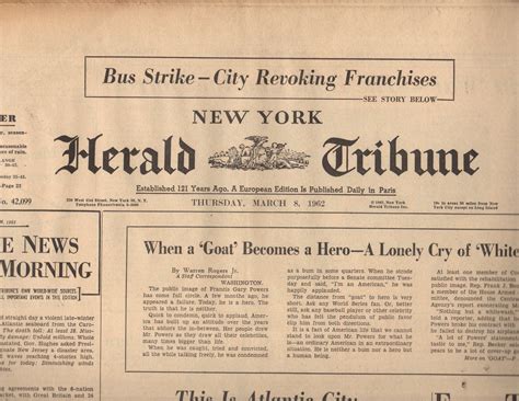 New York Herald Tribune Newspaper Thursday March