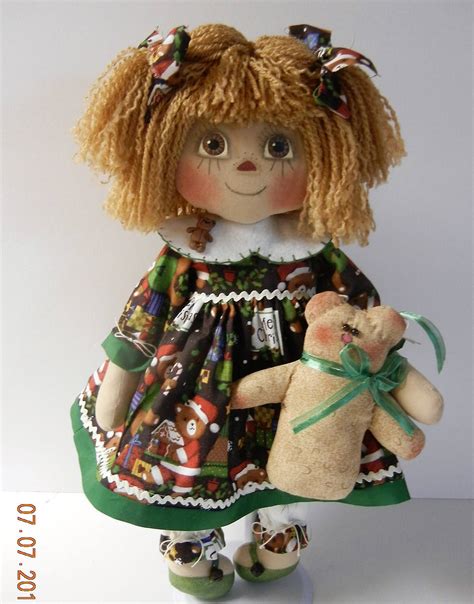 Pattiannraggedies Handmade Teddy Raggedy Ann Doll Christmas In July
