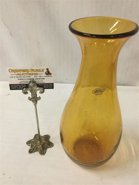Vintage Mid Century Hand Blown Blenko Handcraft Art Glass Vase Made In Usa