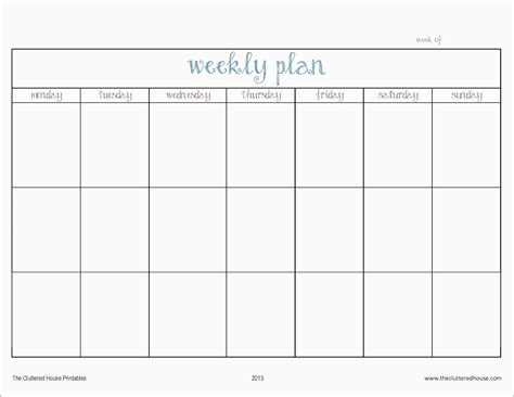Blank Calendar Monday Through Sunday Calendar Printable Free