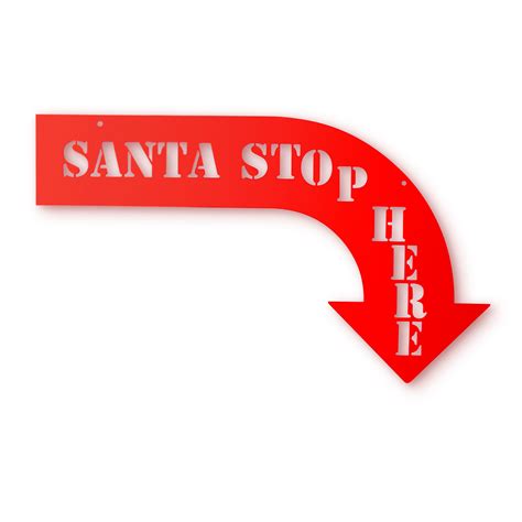 Suncatcher Christmas Sign Santa Stop Here Plentyshop Lts