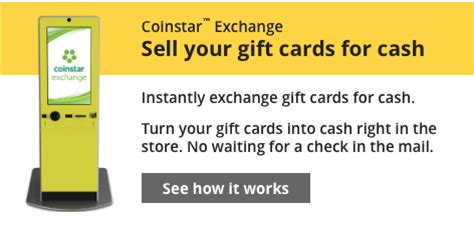 And if you don't have a friend or family member who needs $500 worth of stuff, perhaps you could you have to have an actual physical gift card to insert into the coinstar machine. Coinstar Exchange - Sell Your Gift Cards for Instant Cash