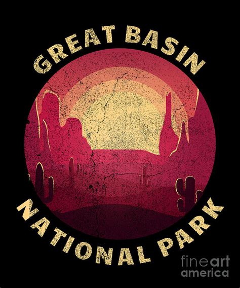 Great Basin National Park Illustration Vintage Souvenir Digital Art By