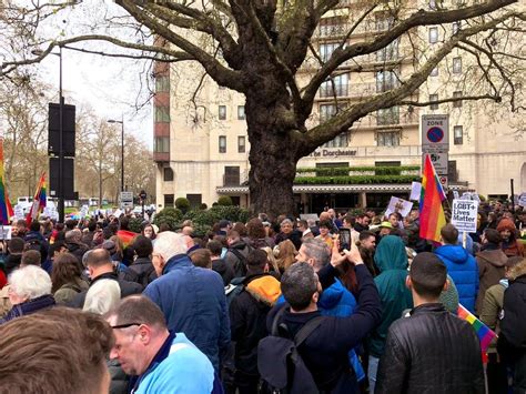 dorchester hotel protest crowds gather in central london for demonstration over brunei lgbtq