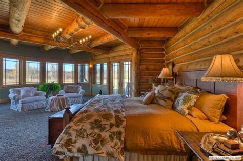 Bedroom Log Home Master Bedroom Log Homes Luxury Log Cabins