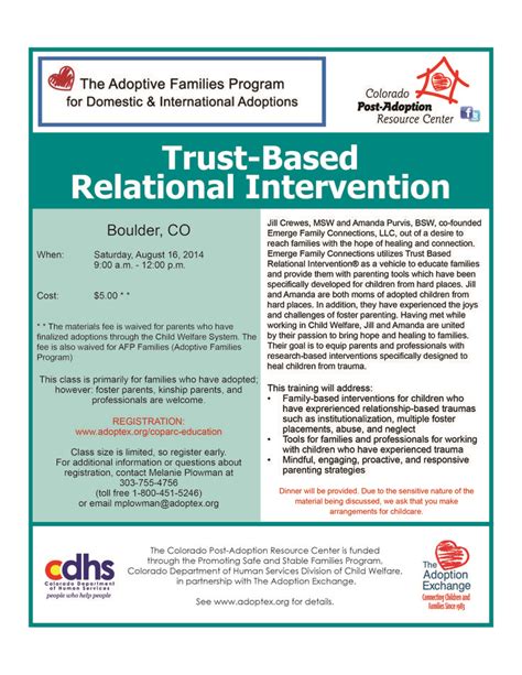 Trust Based Relational Intervention Tbri Training In