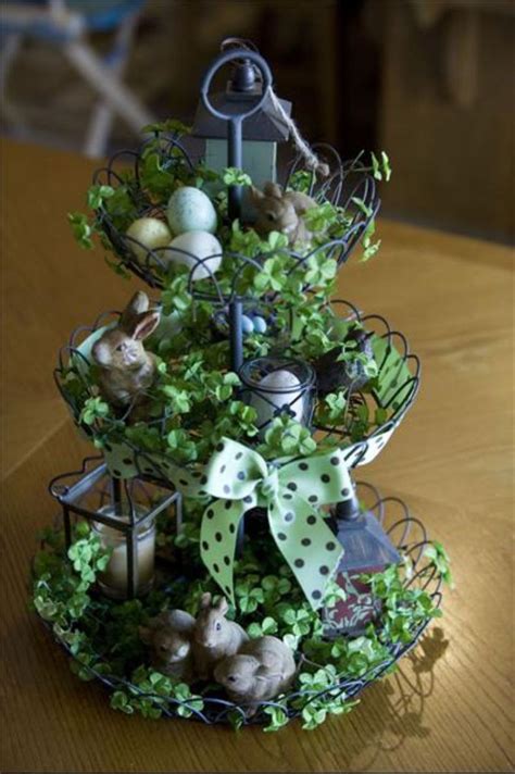 Creative Three Tier Stand Decorations Idea 50 Spring Easter Decor