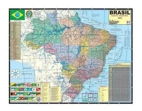Mapa Brasil Pol Tico Rodovi Rio Regional Cm X Cm Telado Mercadolivre