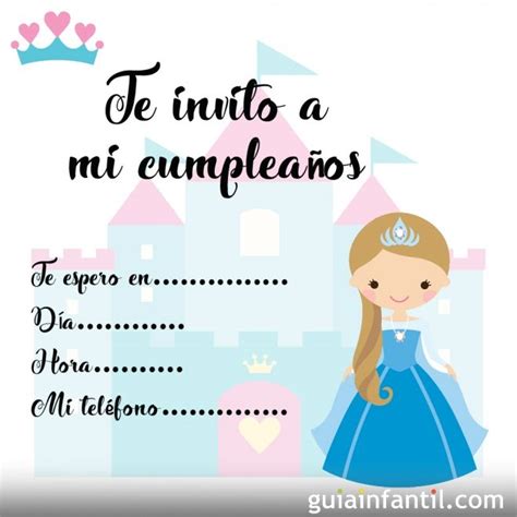 Tarjetas De Invitación De Cumpleaños Infantiles Con Princesas