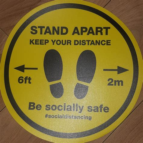 Keep Your Distance Floor Sign Safer Practice