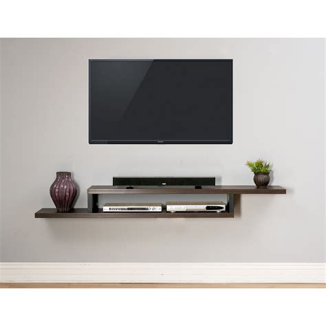 Get out your stud finder and level and make sure to attach your wall mounted tv cabinet to studs. Ascend 72" Asymmetrical Wall Mounted TV Component Shelf ...