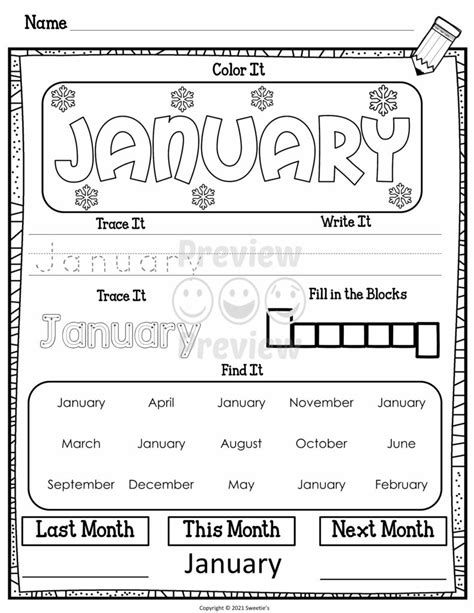 Kindergarten Months Of The Year Worksheet