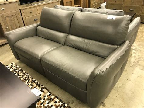 Natuzzi Editions Grey Leather Power Reclining 3 Seat Sofa Able Auctions