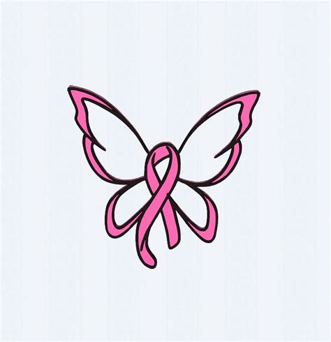 Breast Cancer Ribbon Butterfly SVG Cut File by JenCraftDesigns