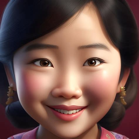 Premium Ai Image A Stunning 3d Portrait Of A Asian Girl