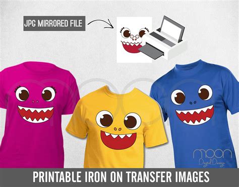 Download Baby shark t shirt iron on printable images | Baby shark ...