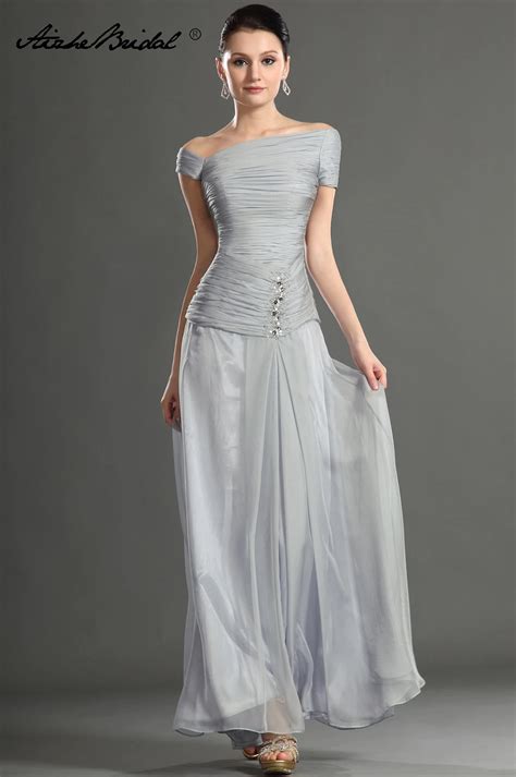 formal women s dress gorgeous a line cap sleeve gray chiffon mother of the bride dress in mother