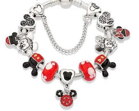 Mickey Mouse Charm Bracelet Pandora Glass Beads For Charm Etsy