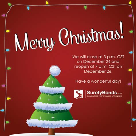 Christmas Office Closed Surety Bond Insider