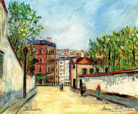 Rue De Mont Cenis In Montmartre Artwork By Maurice Utrillo Oil Painting