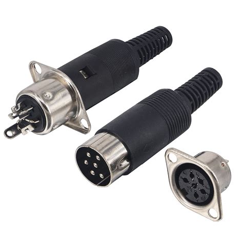 Buy Din 6 Pin Male Plug Solder Connector Female Adapter Recessed Socket Panel Av Adapter Audio