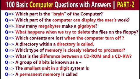 100 Basic Computer Questions And Answers Computer Gk General