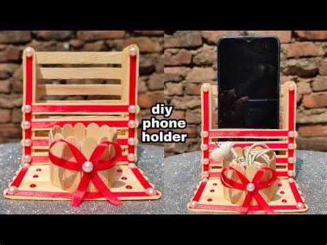 Sticks, adhesive tape, knife… ◕ i really love recycling and in this video i'll be showing you how to make a phone stand using popsicle sticks, you can make it at home for your smart phone — easy. How to make mobile and ear phone holder with Popsicle ...