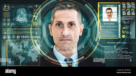 facial recognition technology scan and detect people face for identification future concept