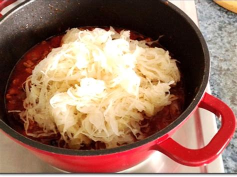 Deftiger Sauerkraut Hackfleisch Eintopf Mit Wurstschnecke Rezept