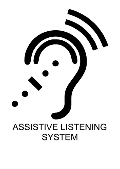 Assistive Listening System With Caption Sign Printable Pdf Download