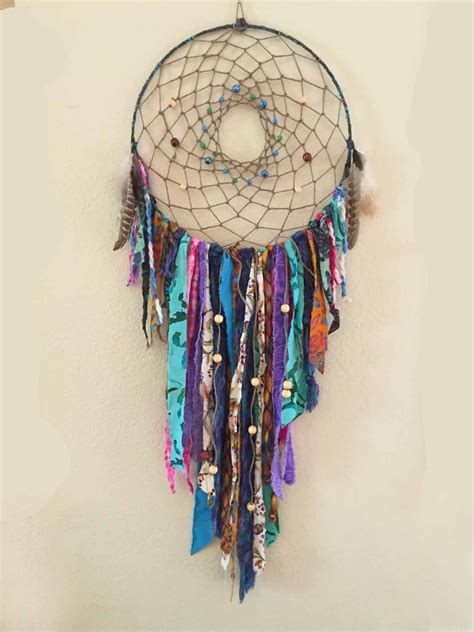 Dreamcatcher I Made For My Bedroom From Scrap Fabric It Measures 14 X