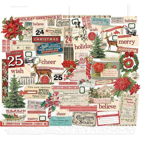 Tim Holtz Idea Ology Ephemera Pack Christmas 2022 Th94286